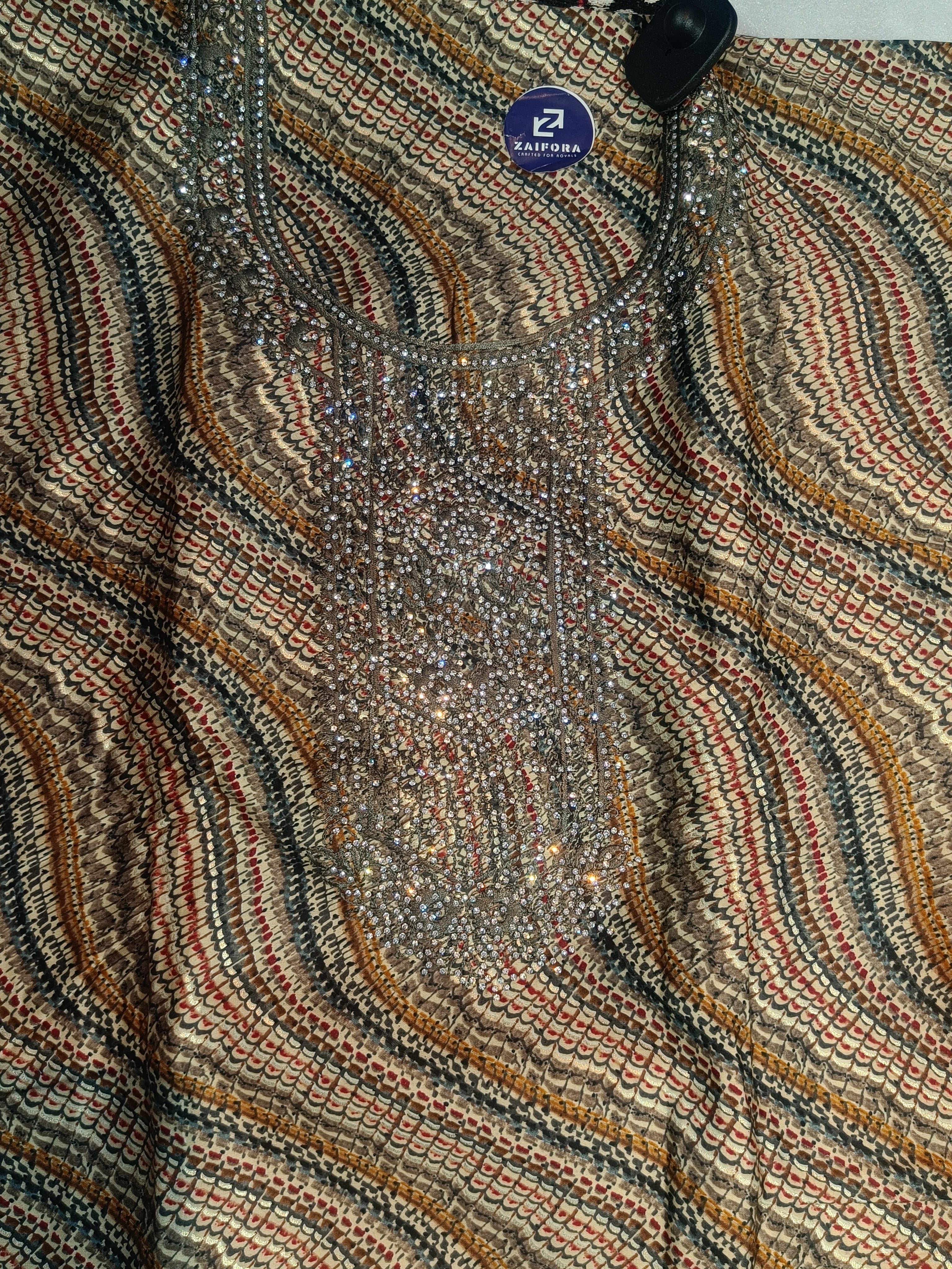 Black and colourful combination cotton suit