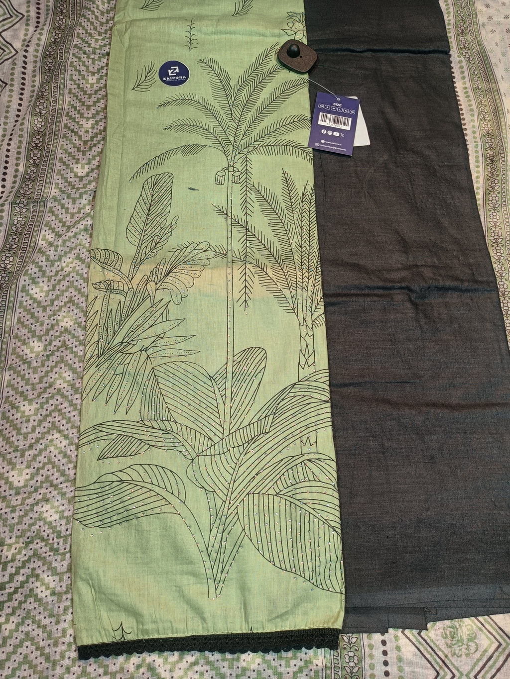 Cotton regular unstitched ladies suit