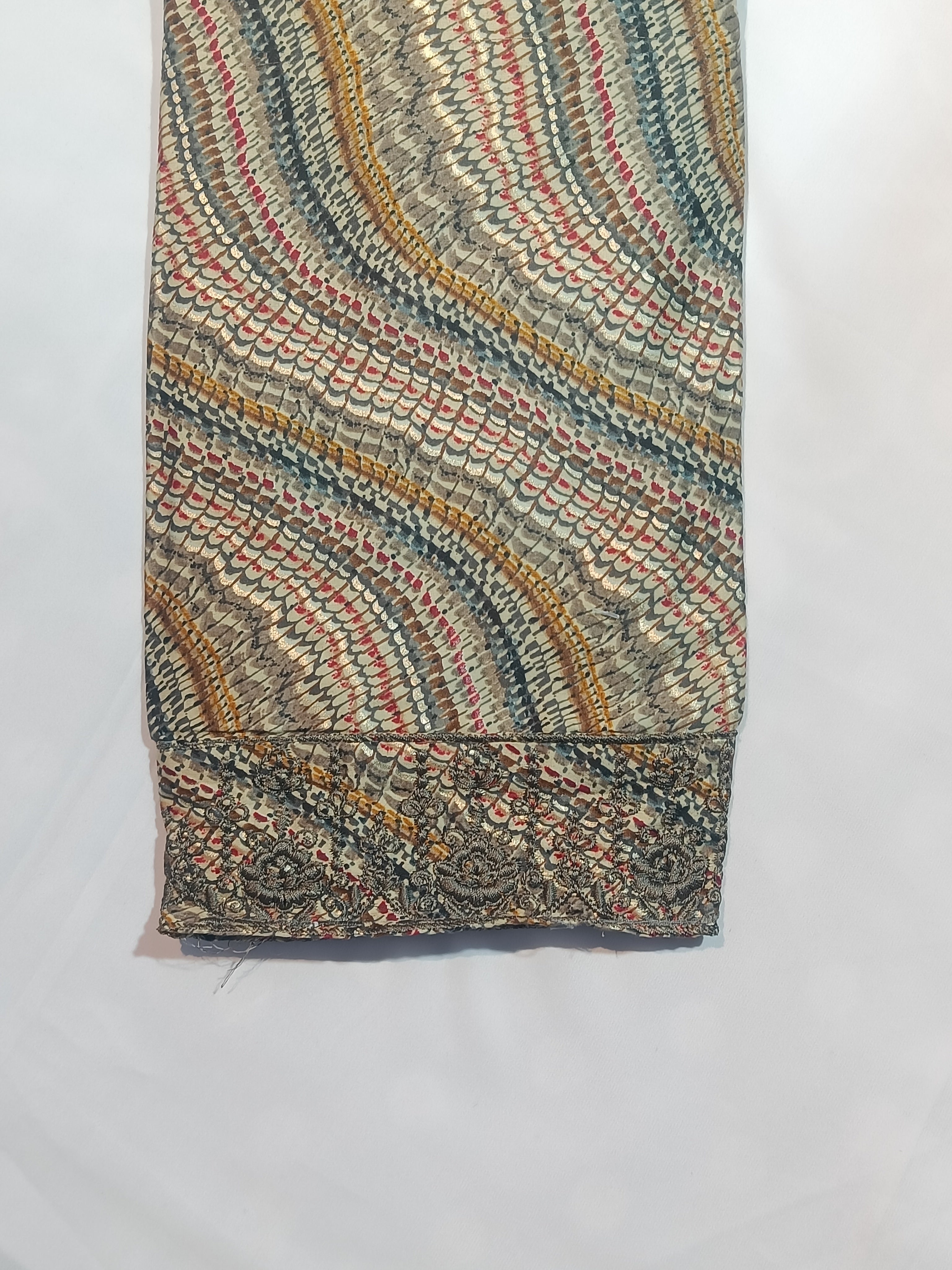 Black and colourful combination cotton suit