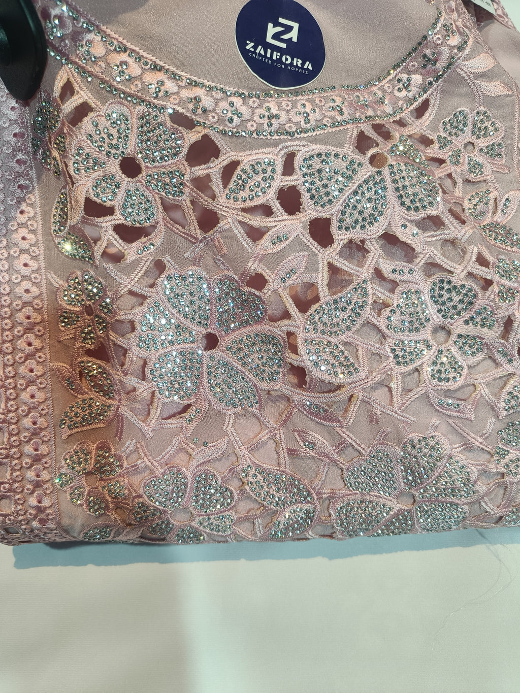 Fancy Boring work on georgette fabric