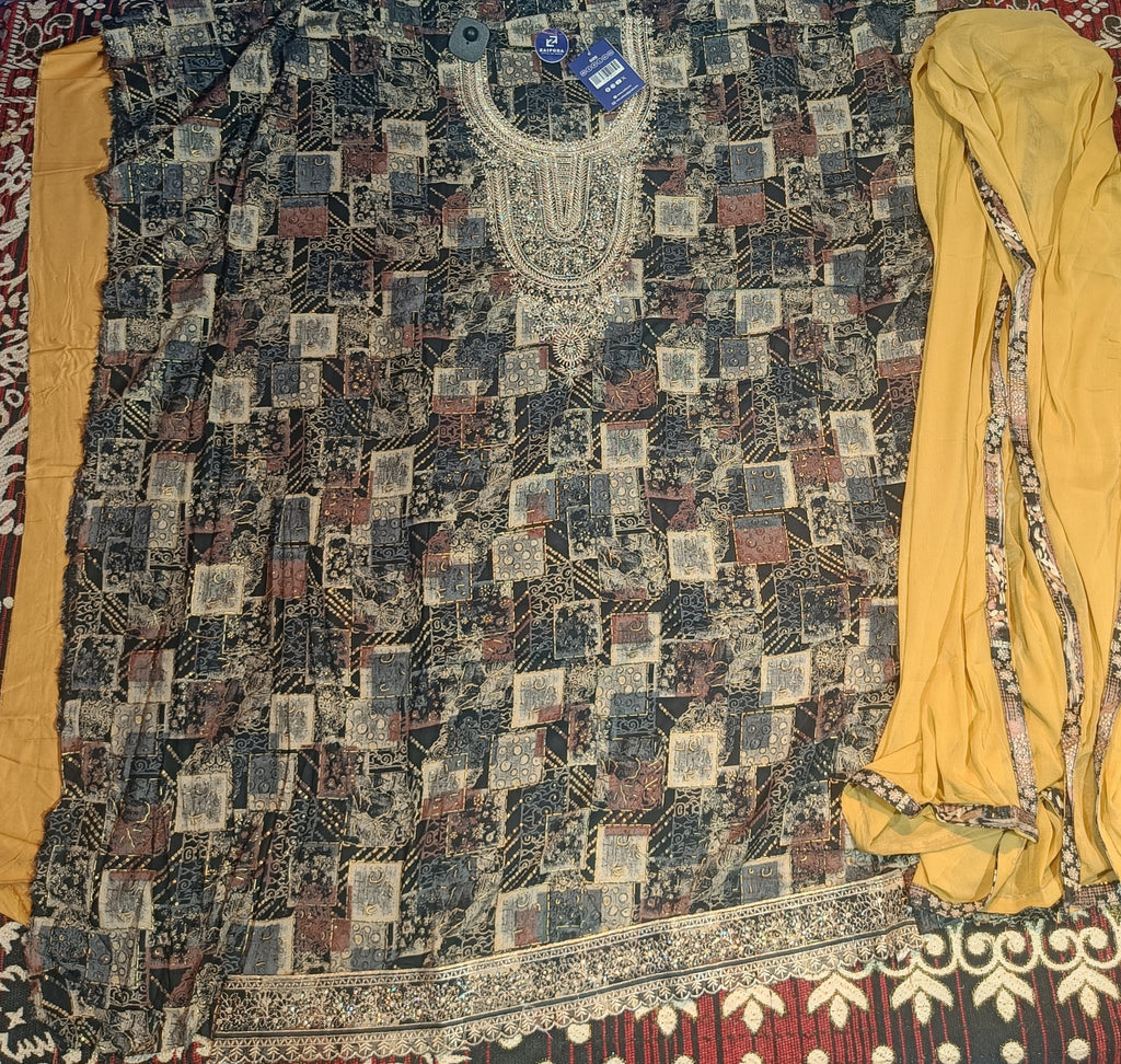 Black fancy cotton suit