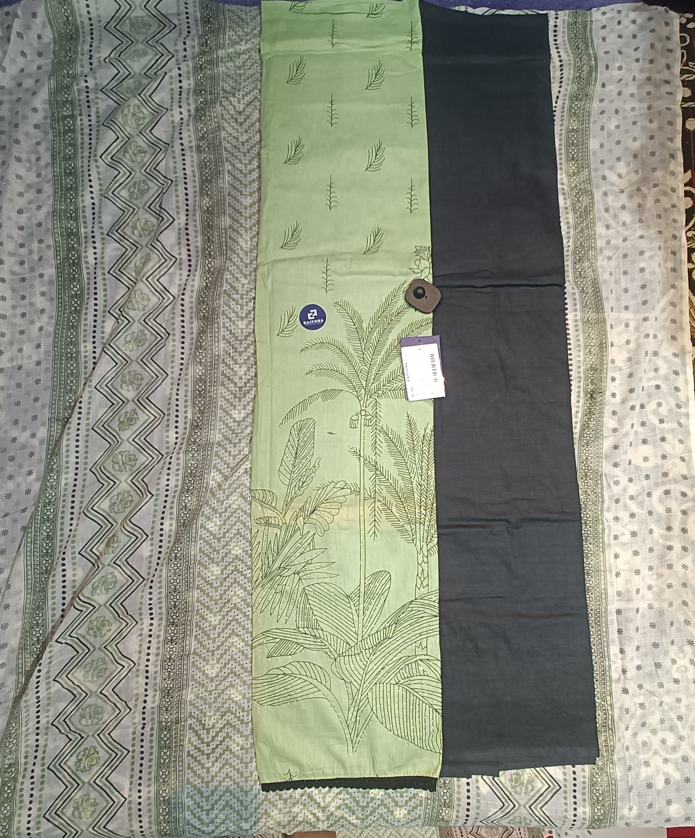 Cotton regular unstitched ladies suit