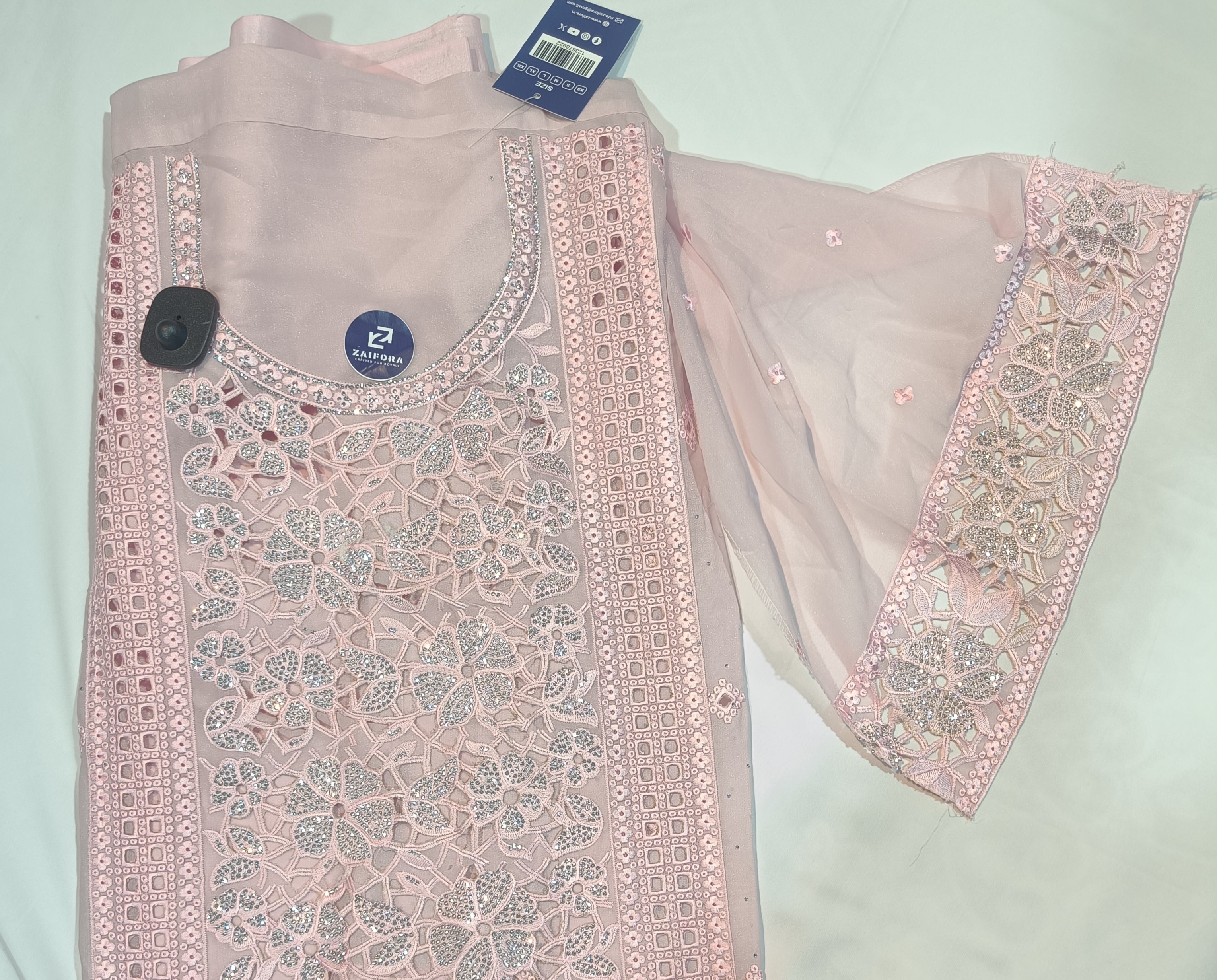 Fancy Boring work on georgette fabric